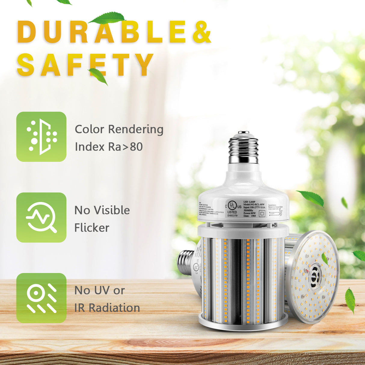 LED Retrofit Corn Bulbs Light  - RCL Series,80W,11200lumens,5000K,100-277V,E39