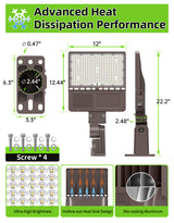 NGTLIGHT LED Parking Lot Light - PL Series,200W,30000lumens,Selectable Wattage,5000K,100-277V, Built in Photocell