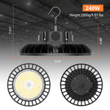 NGTLIGHT LED High Bay Light - UFO05 Series,240W,36000lumens,Selectable Wattage&CCT,100-277V,US PLUG