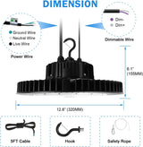 LED High Bay Ligh - IHB Series,150W,21750lumens, 0-10V DIMMABLE, 5000K, 100-277V
