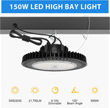 LED High Bay Ligh - IHB Series,150W,21750lumens, 0-10V DIMMABLE, 5000K, 100-277V