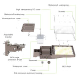 LED Parking Lot Light - PL Series With Arm Mount,200W,30000lumens,5000K,100-277V, Dusk to Dawn