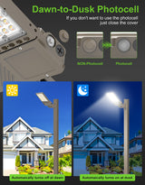 NGTLIGHT LED Parking Lot Light - NPL Series,150W,22500lumens,Selectable Wattage & CCT,100-277V, Built in Photocell,Universal Mount