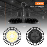 LED High Bay Light - UFO05 Series,200W,30000lumens,5000K,100-277V,US Plug