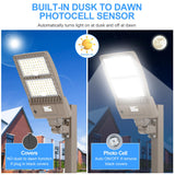 LED Parking Lot Light - SB Series With Arm Mount,400W,60000lumens,Selectable Wattage,5000K,100-277V,Built in Photocell