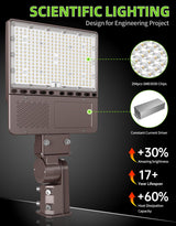LED Parking Lot Light - PL Series With Slip Fit Mount ,150W,22500lumens,5000K,277-480V