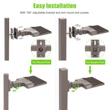 LED Parking Lot Light - PL Series With Arm Mount,200W,30000lumens,5000K,100-277V, Dusk to Dawn