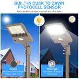 LED Parking Lot Light - SB Series With slip Fit Mount,240W,33600lumens,5000K,100-277V,Built in Photocell