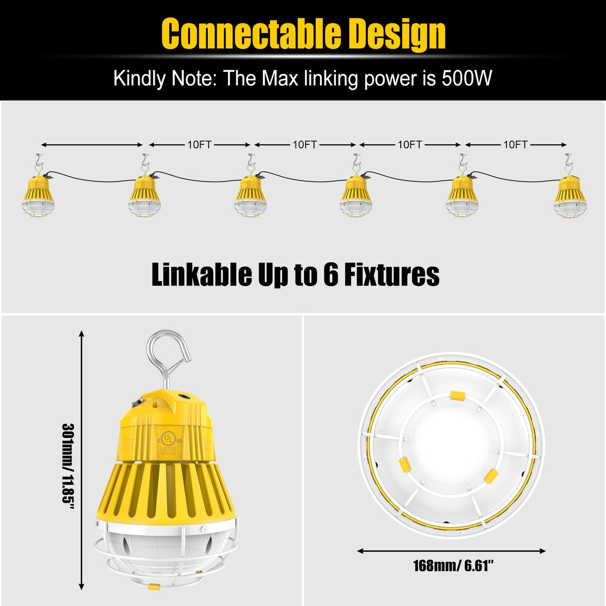 LED Temporary Work Light - LTW Series,80W,10400lumens,5000K,100-277V