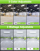 LED Linear High Bay Light - LHB Series,400W,60000lumens,Selectable Wattage & CCT,100-277V