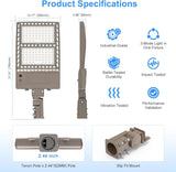 NGTLIGHT LED Parking Lot Light - SB Series 320W,44800lumens,Selectable Wattage,5000K,277-480V,Built in Photocell