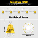 LED Temporary Work Light - LTW Series,100W,13000lumens,Selectable Wattage,5000K,100-277V,US PLUG