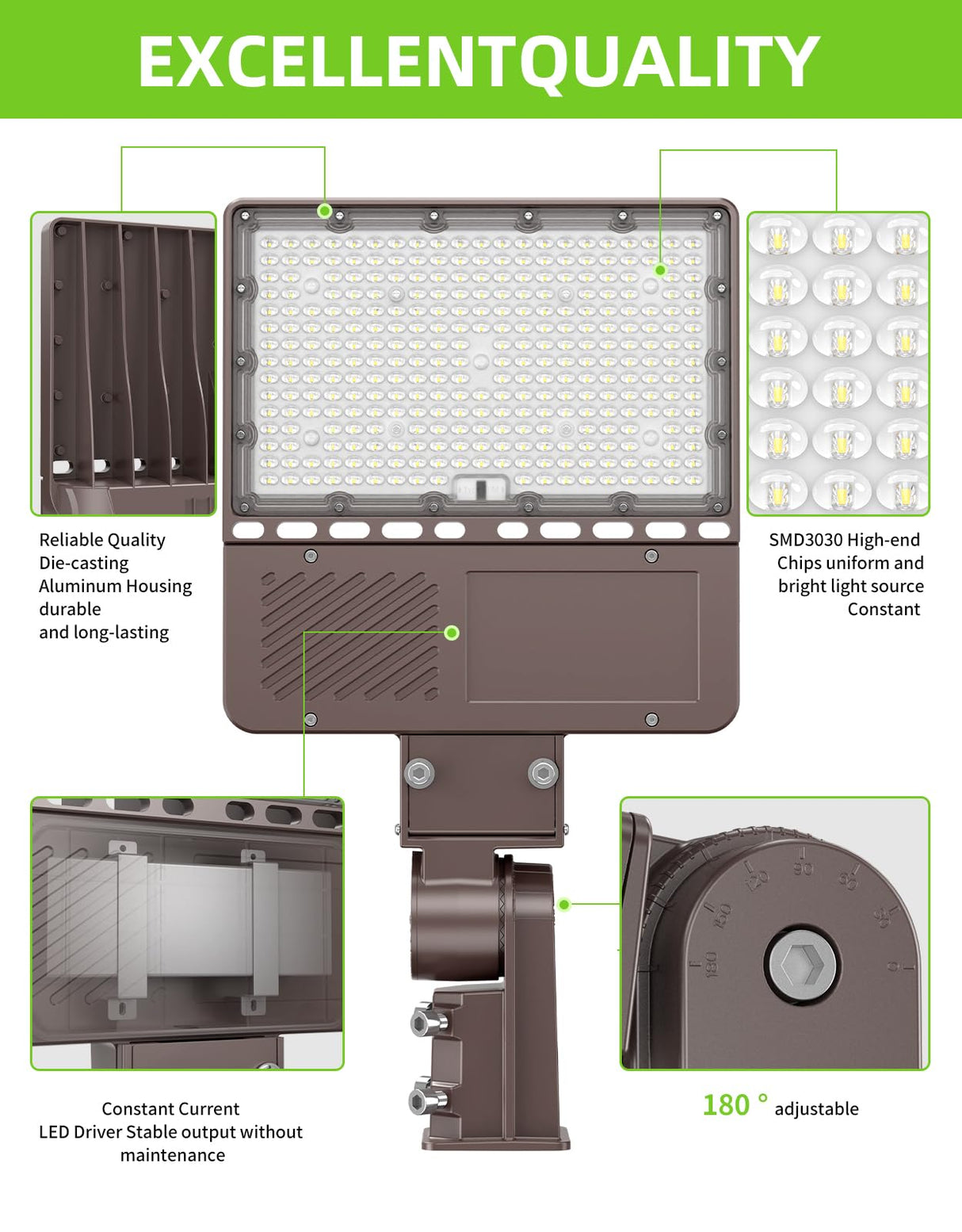 LED Parking Lot Light - PL Series With Slip Fit Mount ,150W,22500lumens,5000K,277-480V
