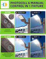 LED Parking Lot Light - PL Series With A&N BRACKET,200W,30000lumens,5000K,277-480V,Built in Photocell