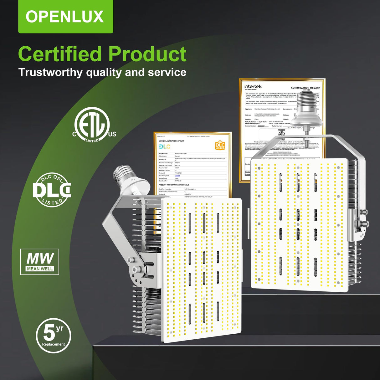 LED Shoebox Retrofit Kit - RK Series,300W,43500lumens,5000K,200-480V