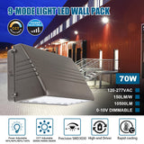 LED Wall Pack Light- FWP Series,70W,10500lumens,Selectable Wattage & CCT,100-277V