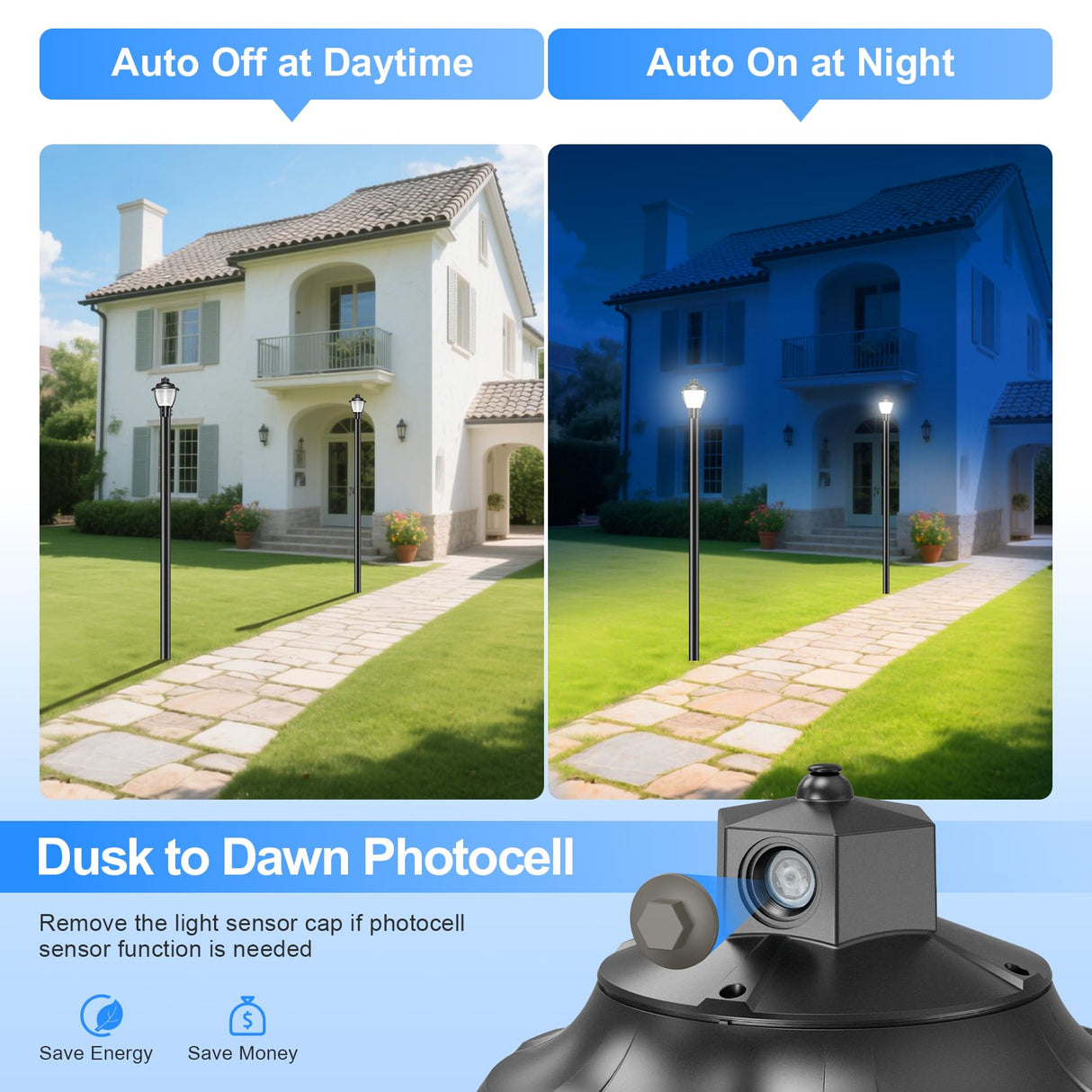 LED Post Top Light- PAL Series,60W,8400lumens,Selectable Wattage & CCT,100V-277V