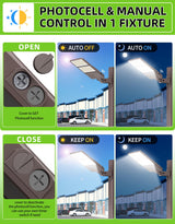 LED Parking Lot Light - PL Series With A&N BRACKET,240W,36000lumens,5000K,277-480V,Built in Photocell