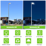 LED Parking Lot Light - PL Series With Arm Mount ,240W,36000lumens,5000K,100-277V,Dusk to Dawn