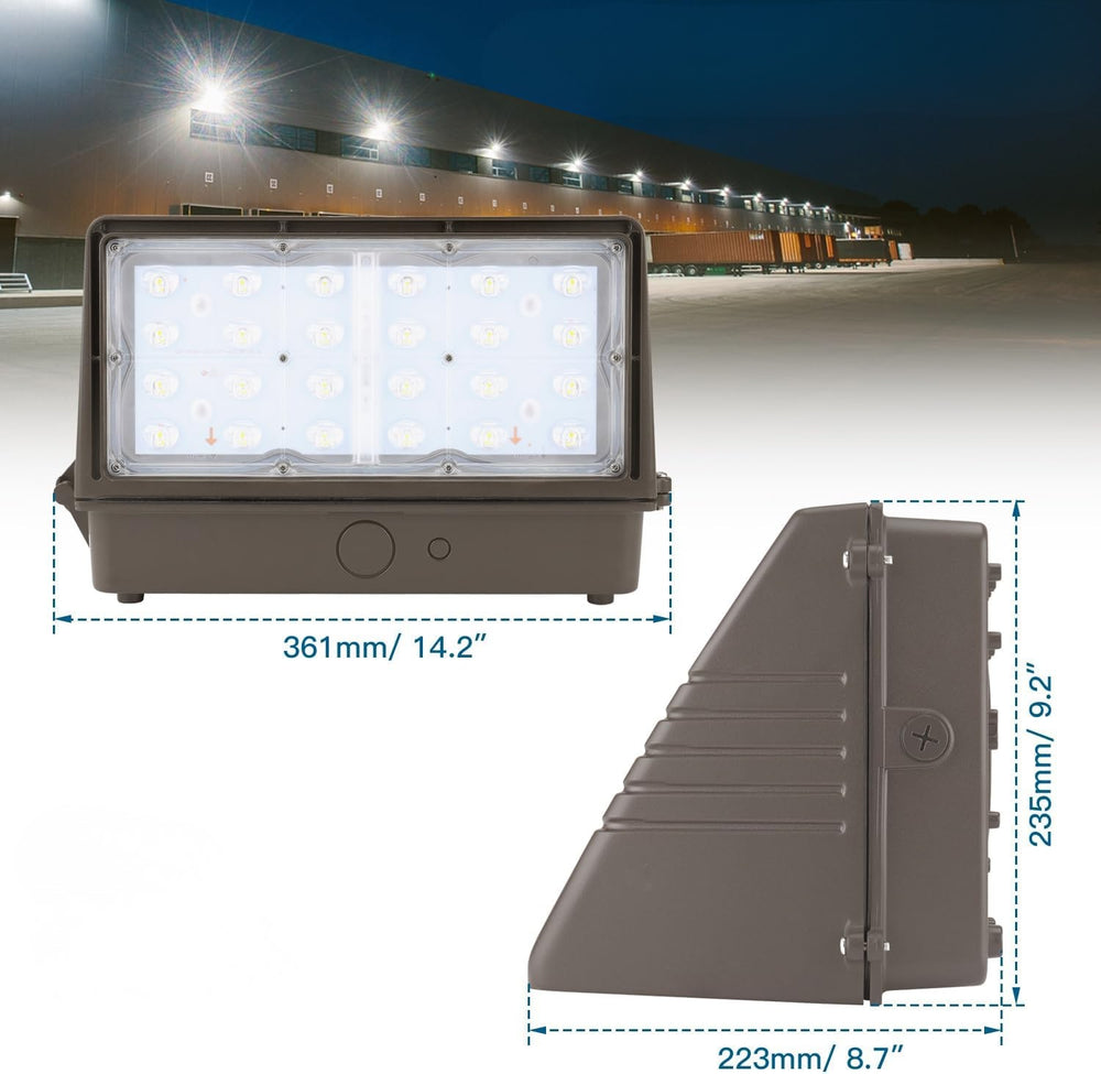 NGTLIGHT LED Wall Pack Light - FWP Series, 70W, Selectable Wattage&CCT, 100-277V, Dusk to Dawn Application