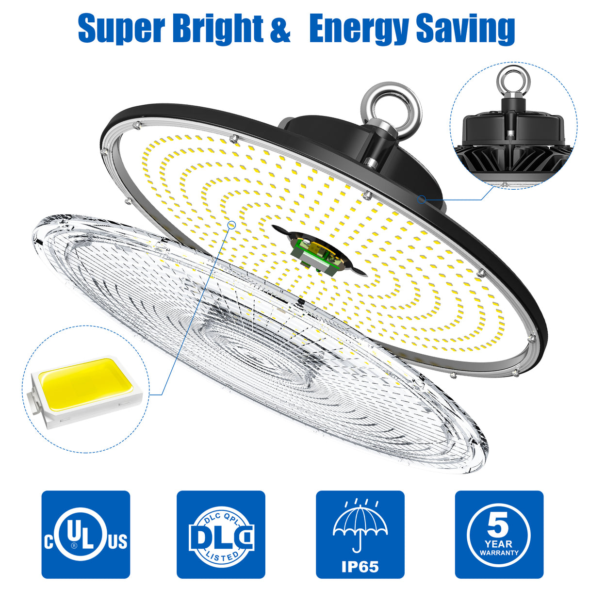 LED High Bay Light - PRO Series,200W,30000lumens,5000K,100-277V
