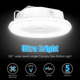 LED  Round Canopy Light - CP Series,100W,Selectable Wattage & CCT,100-277V,Dusk to Dawn