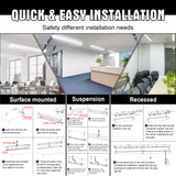 LED Strip Light - STL Series,100W,14000lumens,Selectable Wattage & CCT,120-277V,8FT,4 Pack,WITH AUDIO JACK SENSOR BASE