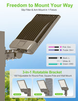 NGTLIGHT LED Parking Lot Light - NPL Series,360W,54000lumens,Selectable Wattage & CCT,100-277V, Built in Photocell,Universal Mount