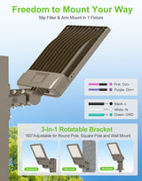 NGTLIGHT LED Parking Lot Light - NPL Series,150W,22500lumens,Selectable Wattage & CCT,100-277V, Built in Photocell,Universal Mount