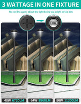 LED Post Top Light- PTA Series,80W,11200lumens,Selectable Wattage,100-277V,Dusk to Dawn Optional