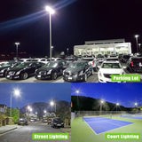 LED Parking Lot Light - PL Series With Arm Mount,200W,30000lumens,5000K,100-277V, Dusk to Dawn
