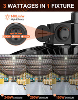 LED High Bay Light - PRO Series,200W, 28000lumens, Selectable Wattage&CCT, 277-480V