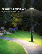 NGTLIGHT LED Post Top Light- PTA Series,80W,11200lumens,Selectable Wattage,5000K,100-277V,With Built-In Photocell