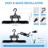 NGTLIGHT LED High Bay Light - UFO05 Series, 240W, Selectable Wattage&CCT, 100-277V, 90° Beam Angle, US PLUG