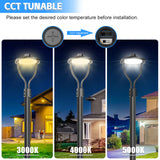 LED Post Circle Light - PCA Series,60W,9000lumens,Selectable Wattage & CCT,100-277V,WITH PHOTOCELL
