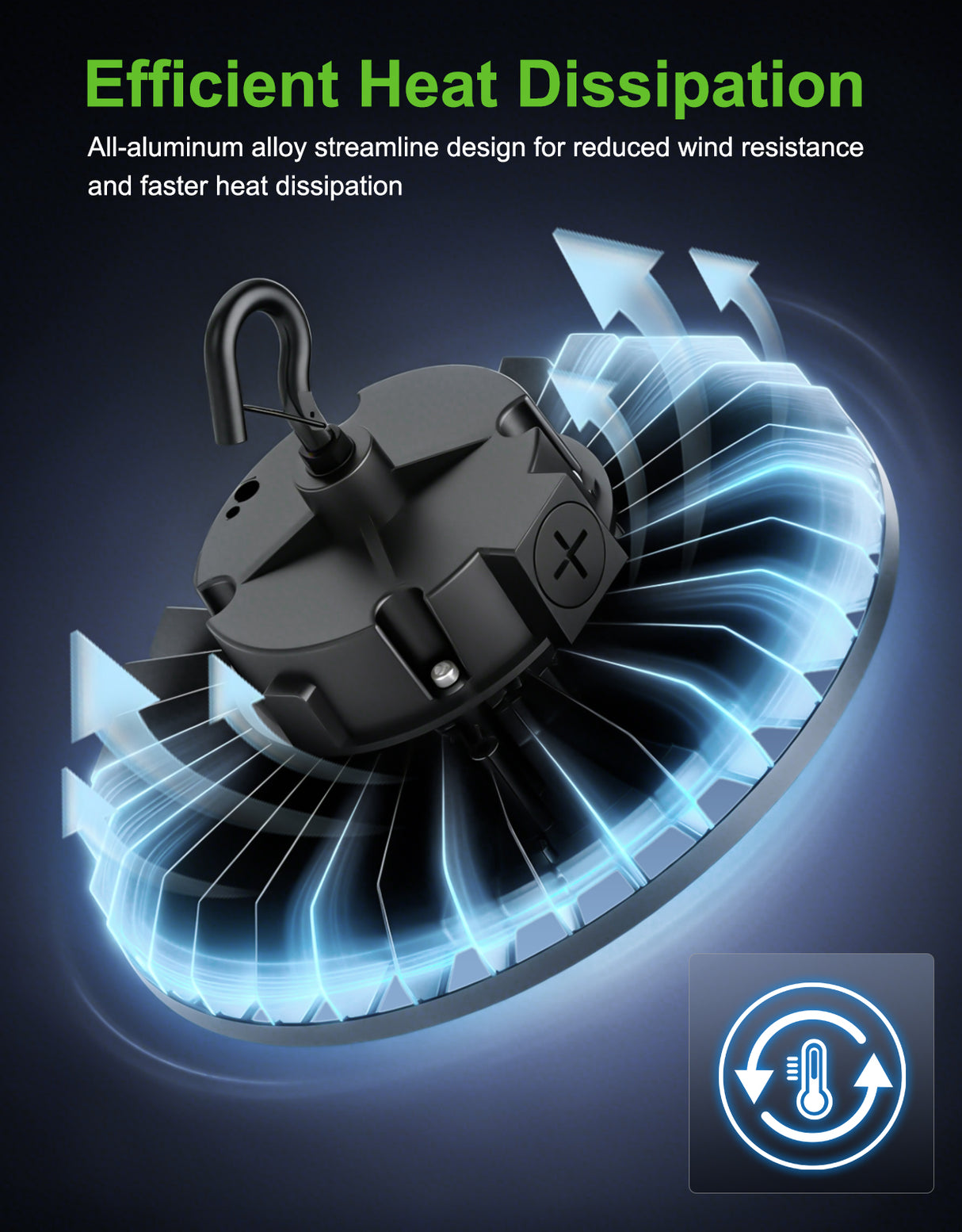 NGTLIGHT LED High Bay Light - UFO05 Series, 150W, Selectable Wattage, 5000K, 277-480V, 120° Beam Angle
