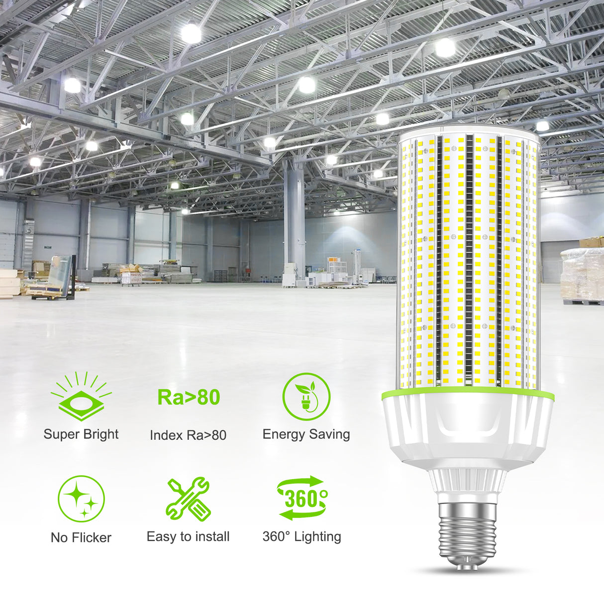 NGTLIGHT LED Corn Bulb Light - WL Series,80W-300W,11200-42000lumens,5000/5700K,100-480V,E39 Base