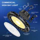 NGTLIGHT LED High Bay Light - UFO05 Series, 150W, 5000K, 100-277V, 120° Beam Angle, 0-10V DIMMABLE, US Plug