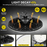 LED High Bay Light - PRO Series,150W,22500lumens,Selectable Wattage & CCT,100-277V,0-10V DIMMABLE