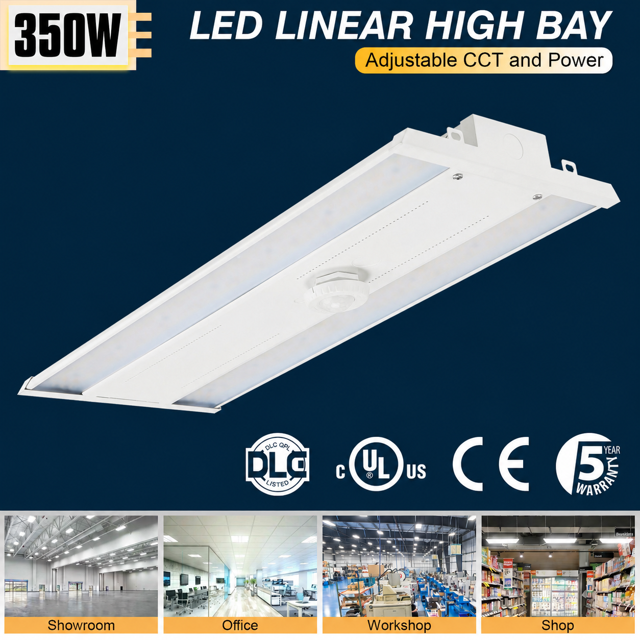NGTLIGHT LED Linear High Bay Light - LHB06 Series,350W,Selectable Wattage & CCT,120-277V,2 Pack