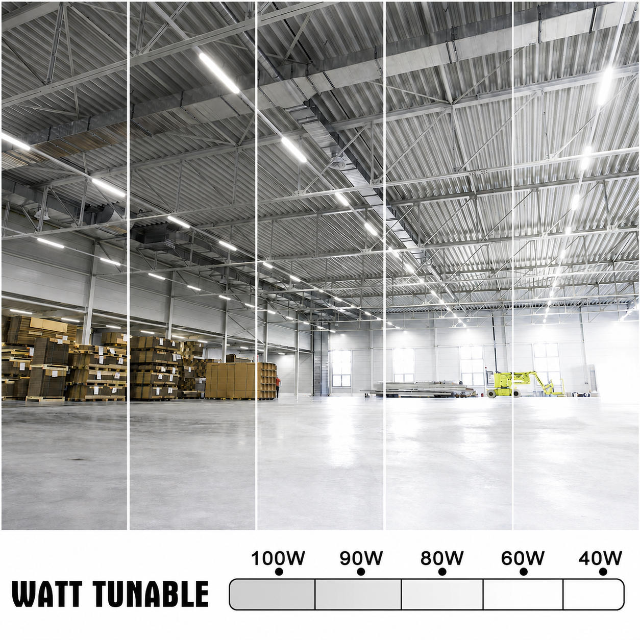NGTLIGHT LED Strip Light - STL Series, 100W, Selectable Wattage&CCT, 120-277V, 0-10V DIMMABLE, 8FT, 4 Pack