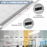 LED Flat Panel Light - FPN Series,72W,Selectable Wattage & CCT,100-277V,DIMMABLE 0-10V,2x4ft,4PACK