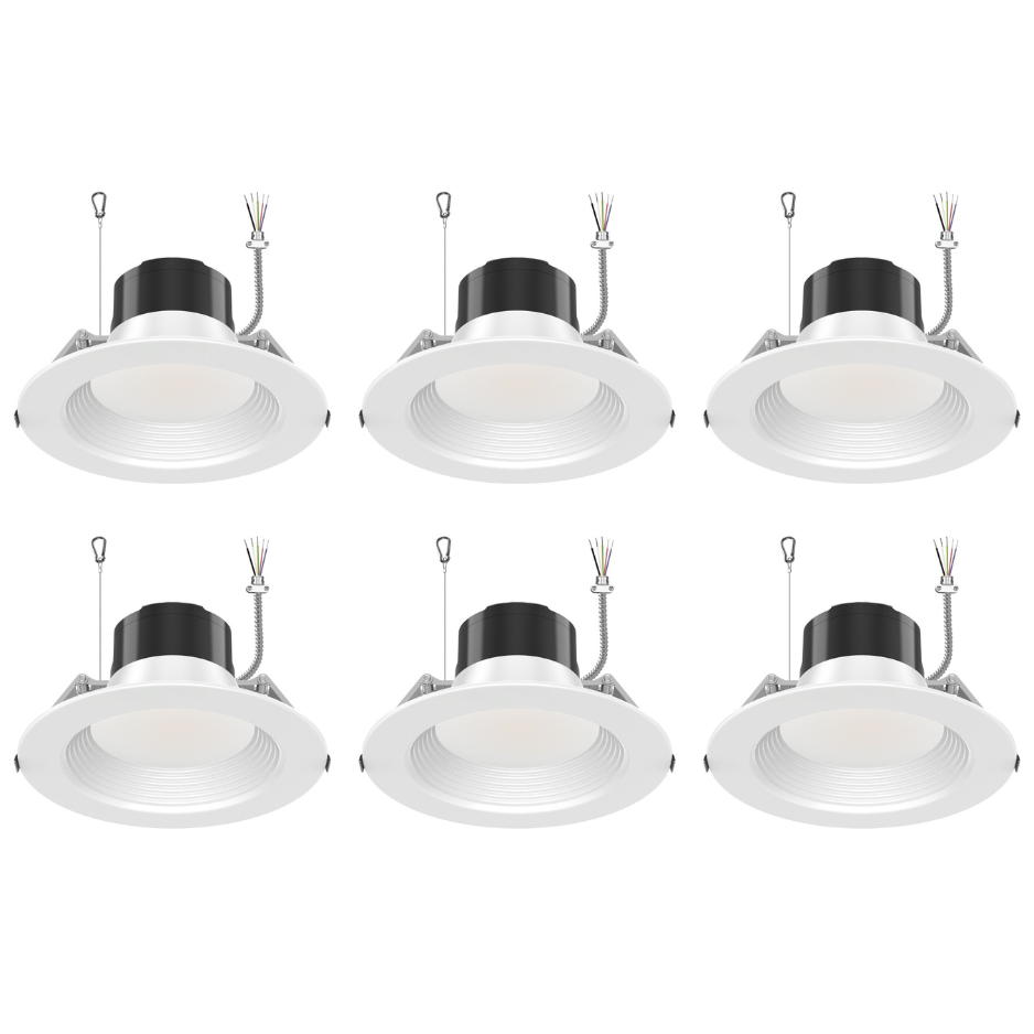 6"LED Commercial Down Light - DNL Series, 27W, Selectable Wattage&CCT, 120-347V, 6 Pack