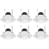 6"LED Commercial Down Light - DNL Series, 27W, Selectable Wattage&CCT, 120-347V, 6 Pack