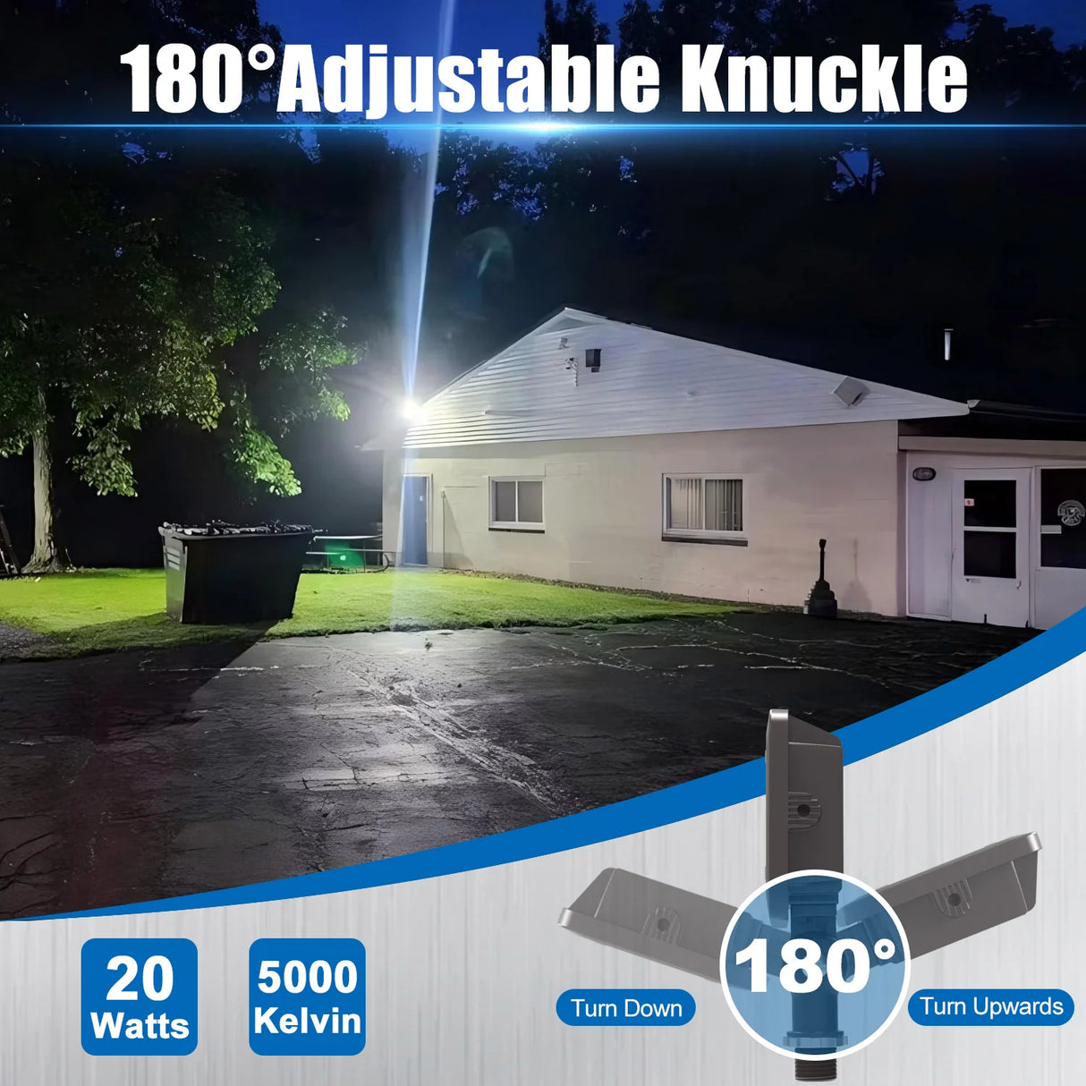 LED Knuckle Flood Light - KFL Series,20W,2200lumens,5000K,100-277V