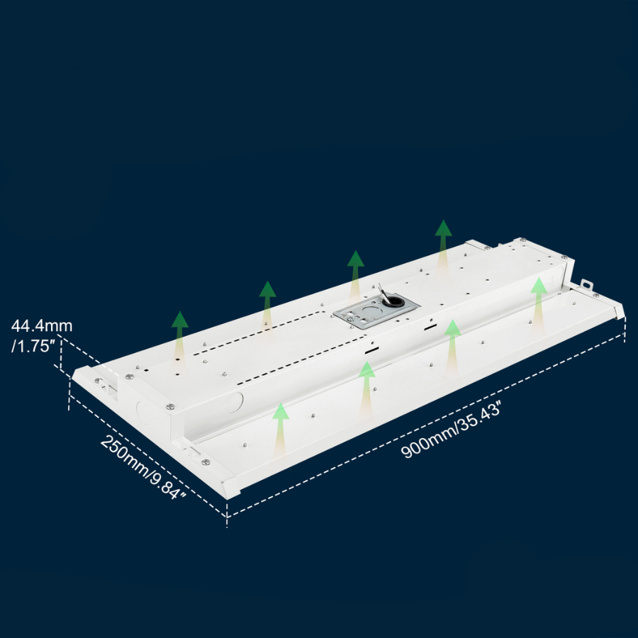 NGTLIGHT LED Linear High Bay Light - LHB06 Series, 300W, Selectable Wattage&CCT, 120-277V, 2 Pack Application