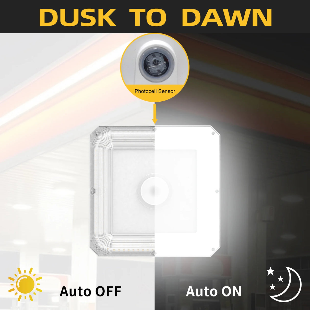 LED Canopy Light  - CPG Series,100W,14000lumens,Selectable Wattage & CCT,100-277V,with Photocell