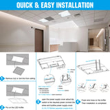 4PACK LED Troffer Light - TFL Series,50W,6500lumens,Selectable Wattage & CCT,100-277V, 2*4ft