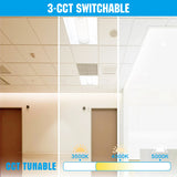 4PACK LED Troffer Light - TFL Series,50W,6500lumens,Selectable Wattage & CCT,100-277V, 2*4ft