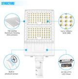 LED Parking Lot Light - SB Series With A&N Mount 400W,60000lumens,Selectable Wattage,5000K,100-277V,Built in Photocell